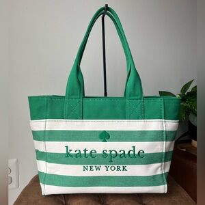 Kate Spade Jett Canvas LARGE Tote in Green Bean Multi #KB695 NWOT